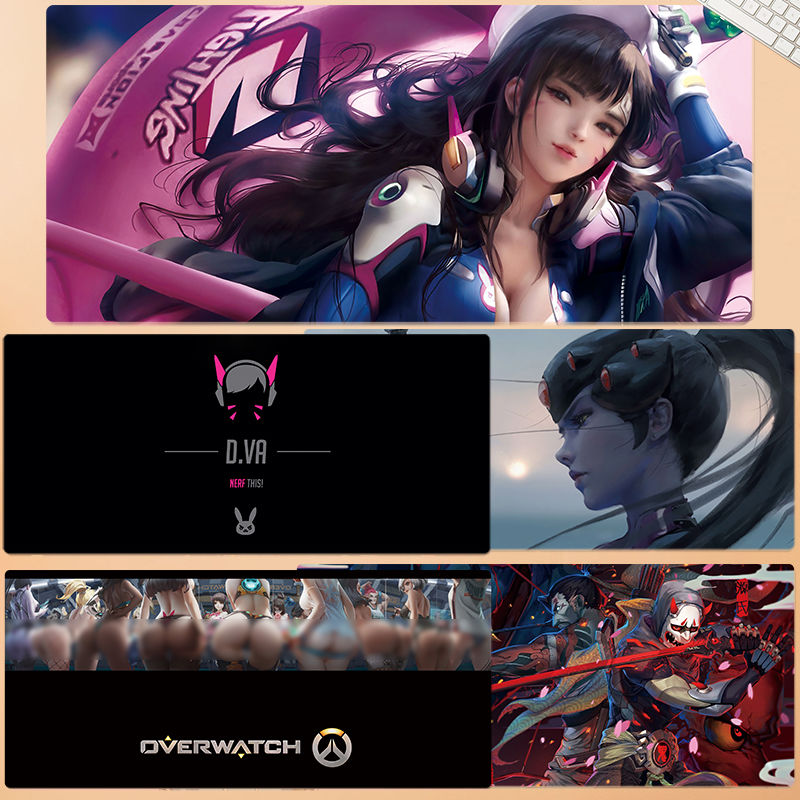 守望先锋鼠标垫overwatch大号dva源氏黑电竞男游戏来图定制