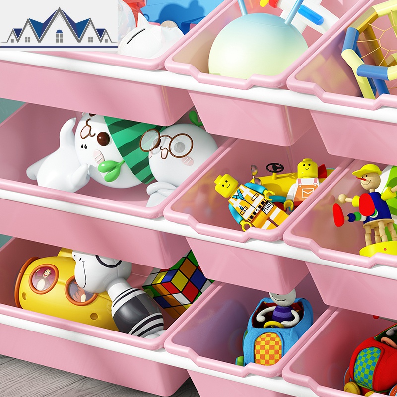 儿童玩具收纳架幼儿园玩具架宝宝玩具收纳柜置物整理架简易收纳箱 三维工匠高清大图