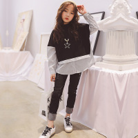 童装2019春季新款女童套装韩版中大童衬衫牛仔裤两件套