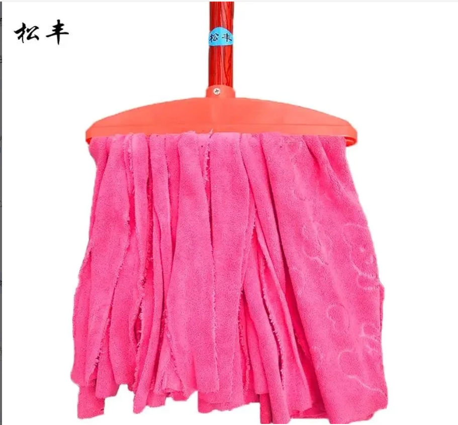 松丰家居毛巾干湿两用布拖把日用清洁吸水家用实木拖布方型塑料头防腐烂160cm*30cm把高清大图