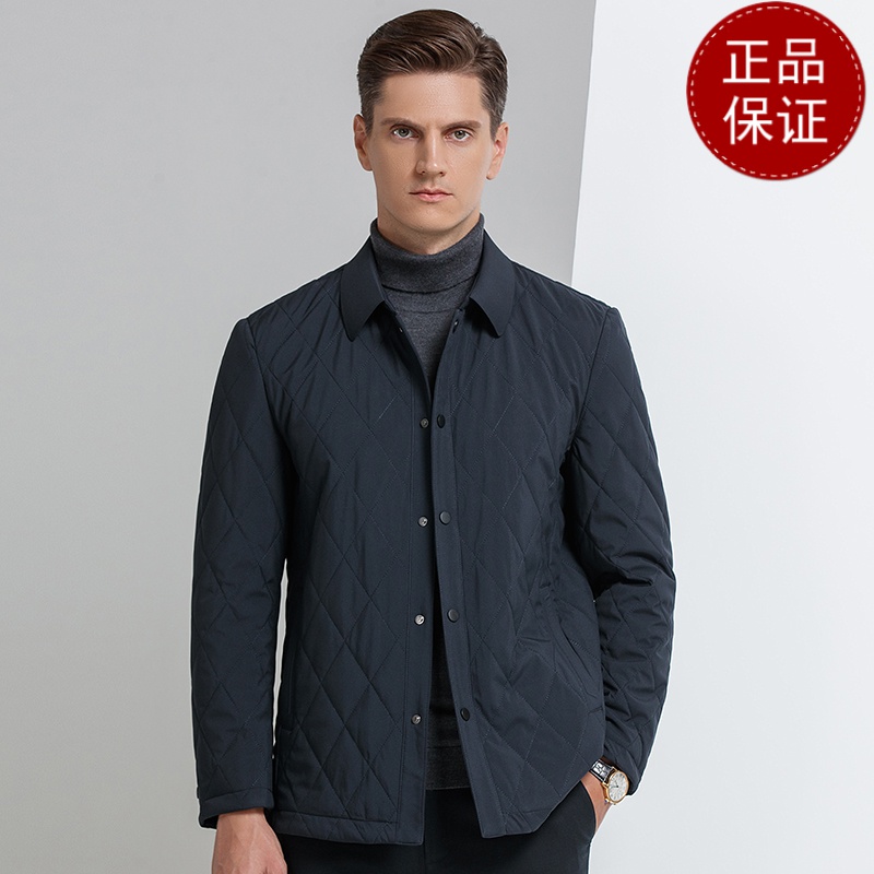 免费顺丰 翻领棉衣男中年翻领薄棉服中老年棉袄春秋装加厚夹克外套爸爸装棉服2024冬装新款轻奢皮草真皮大码外套男装高清大图