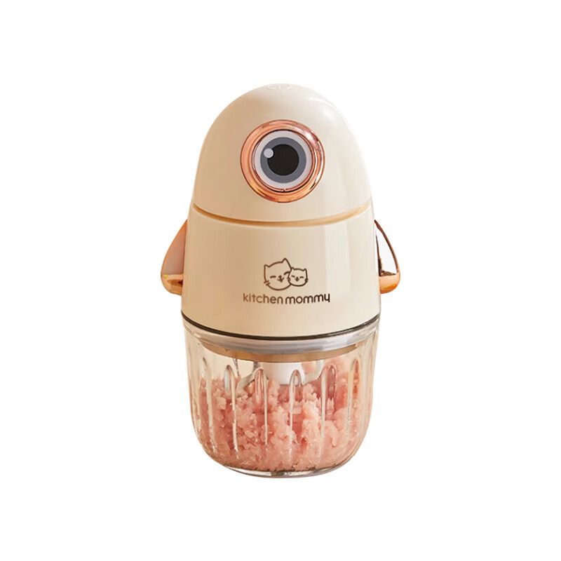 厨创妈咪kitchen mommy 搅拌家用捣蒜器蒜泥捣碎器绞馅机搅拌机碎肉机多功能辅食料理机大眼萌料理机XLJ311高清大图