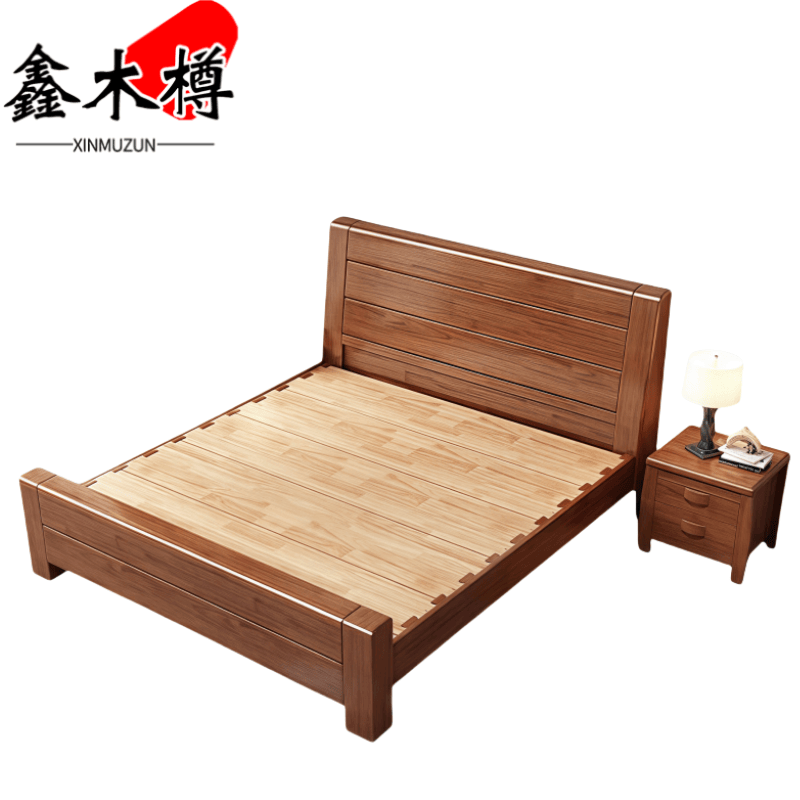 鑫木樽单人床+床头柜1.5米套图片