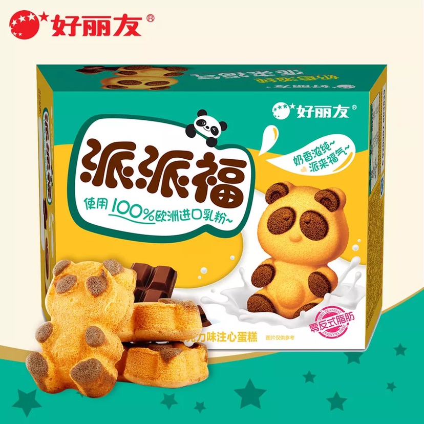 好丽友熊猫派派福巧克力味4块100g
