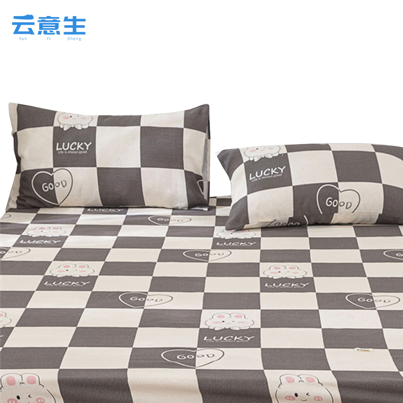 云意生 老粗布床笠套 180*200cm 件高清大图