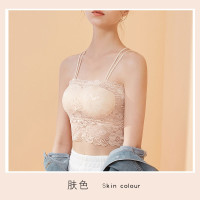 浪莎抹胸内衣女性感蕾丝美背吊带背心无钢圈防走光裹胸式文胸罩DT M适合80-100斤 肤色单件装