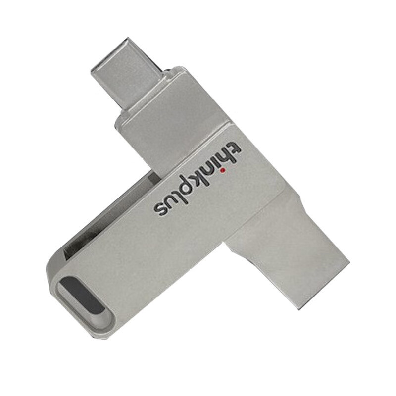 ThinkPad 联想thinkplus USB-C&USB3.2双接口旋转 闪存盘优盘U盘 MU90【 32G】银色