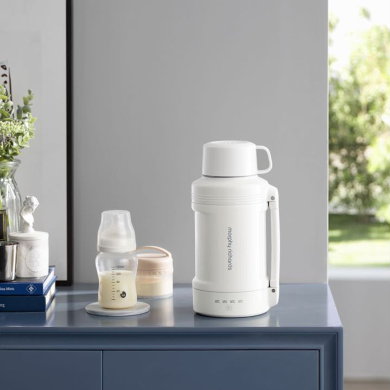 摩飞电器(MORPHY RICHARDS)电水壶便携式烧水壶 家用双层不锈钢防烫 1L大容量 MR6061 椰奶白/台高清大图
