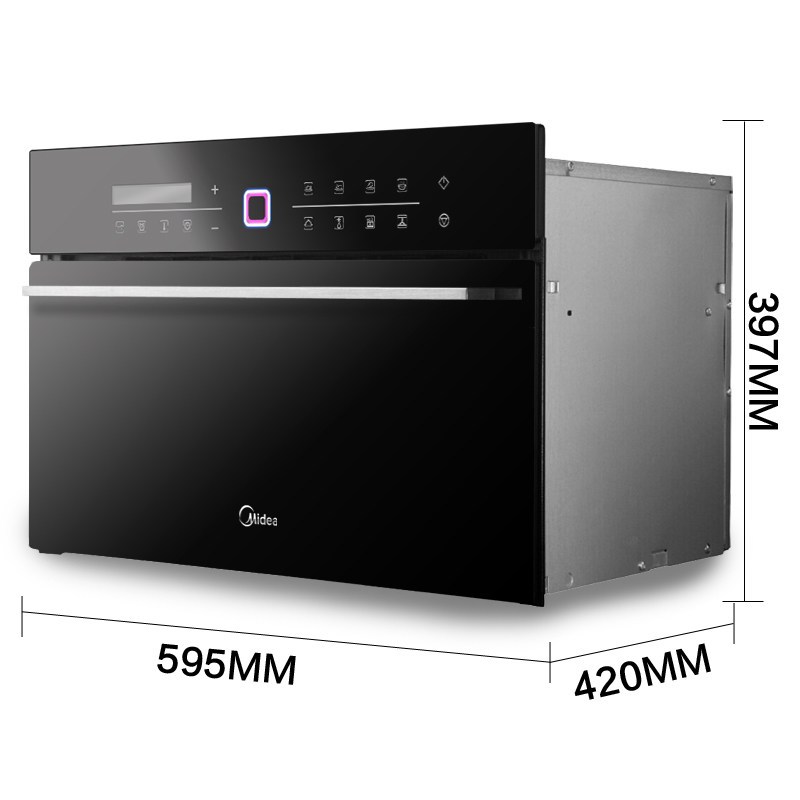 美的(Midea)嵌入式电蒸炉 电蒸箱 TPN26MMY-SAL 26升 黑晶欧式家用 智能触屏 魅影系列