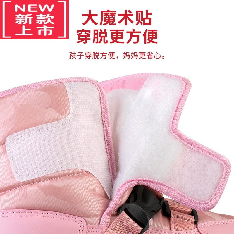 可莉允[儿童加厚款]女童雪地靴加绒保暖雪地鞋防滑冰爪男童中筒棉靴图片