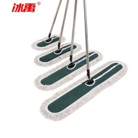 冰禹 BY-6371 绿色平板拖把 大号排拖 棉纱拖把 尘推地拖布 厂区清洁地拖 60cm带杆