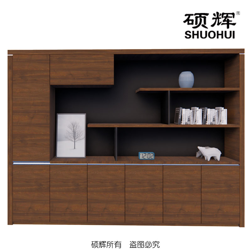 [硕辉]EUN-01S29-2文件柜 现代实木油漆办公书柜 295*40*220cm