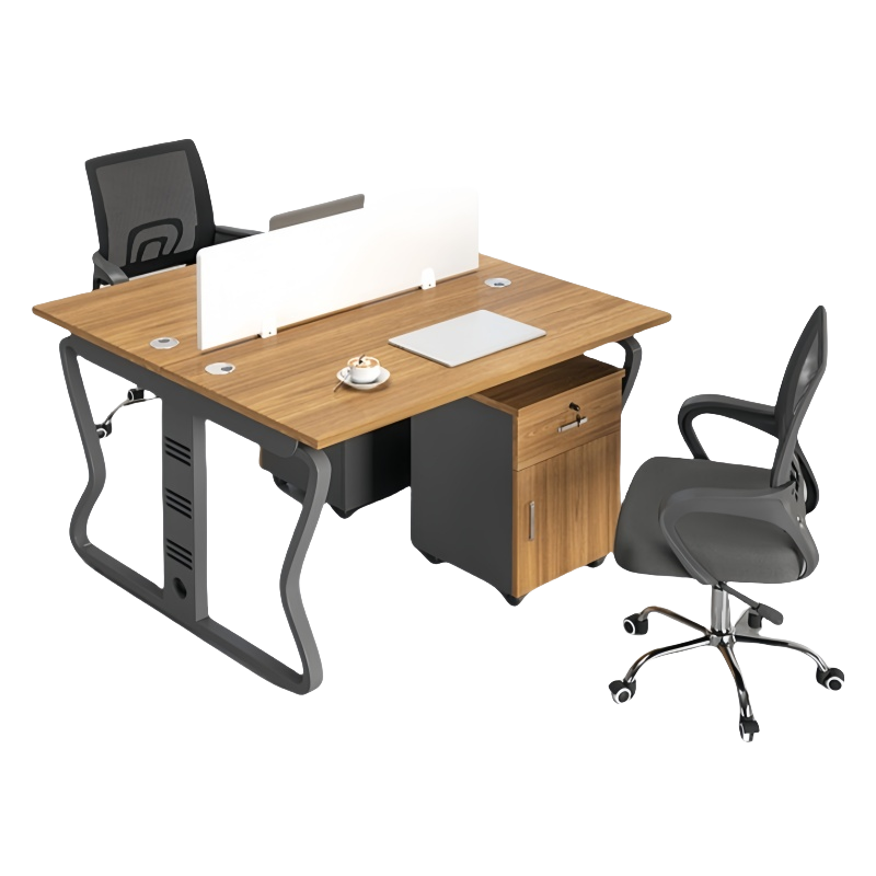 珂洋 屏风办公桌 双人位含柜椅 套高清大图