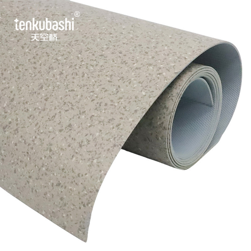 天空桥 PVC地板革 浅灰碎石纹2.0mm 卷高清大图