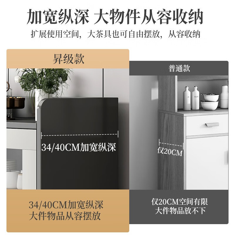 域赢厨房碗柜收纳柜置物柜家用商用柜子储物柜文件柜酒柜茶水柜白色三门一抽