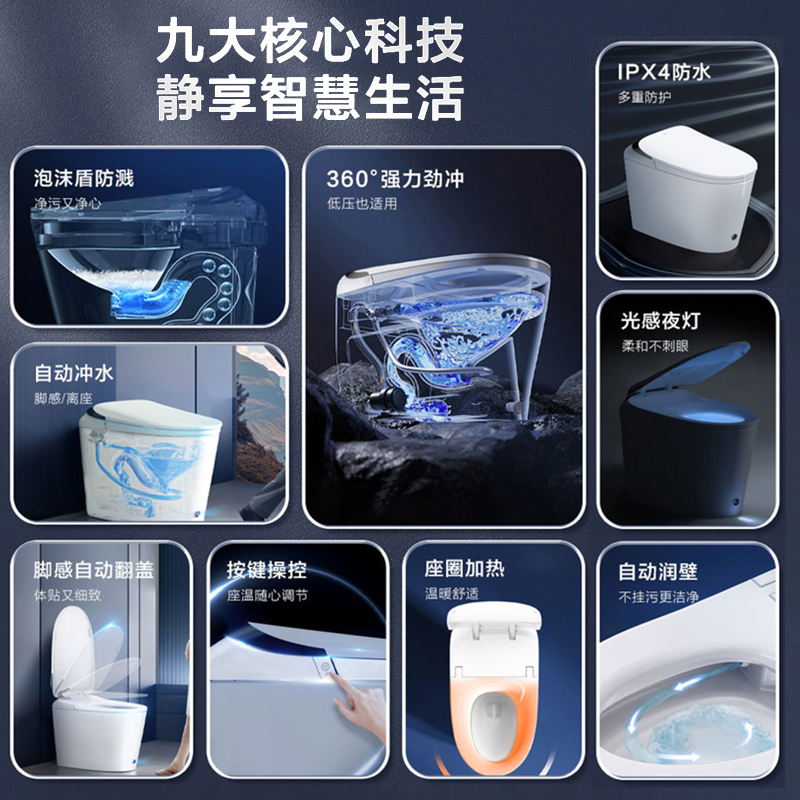 海尔智能马桶C9零水压全功能轻智能 305坑距 白色高清大图