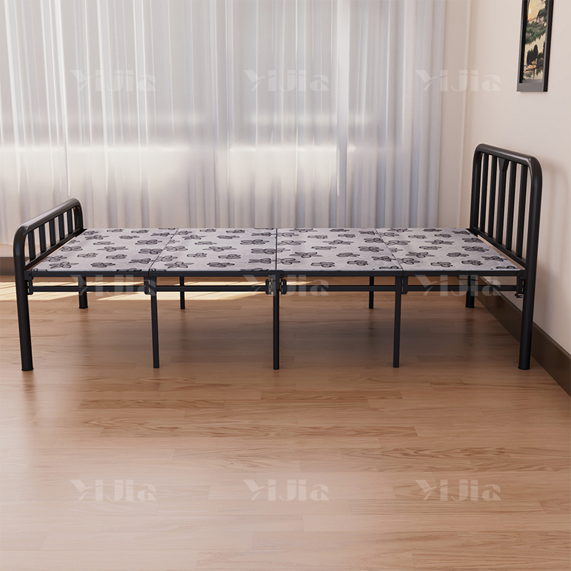 翌嘉 YJ4052514钢木床简易折叠床单人床四折折叠午休床铁架床 1米银彩高清大图