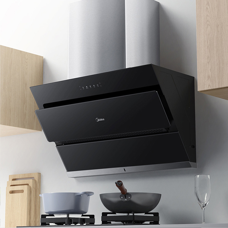 美的(Midea)油烟机 20爆炒大吸力 侧吸抽油烟机 家用吸油烟机 智能家电 小尺寸烟机5.0KW炙火灶-液