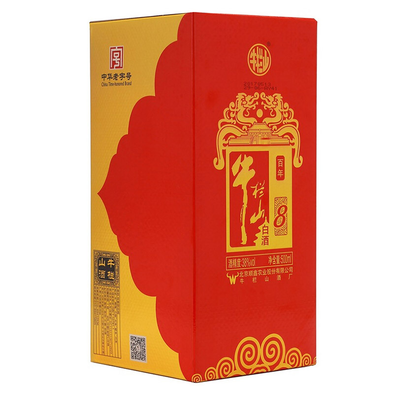 牛栏山 百年红8 38度 500ml*6瓶 浓香型白酒 整箱装高清大图