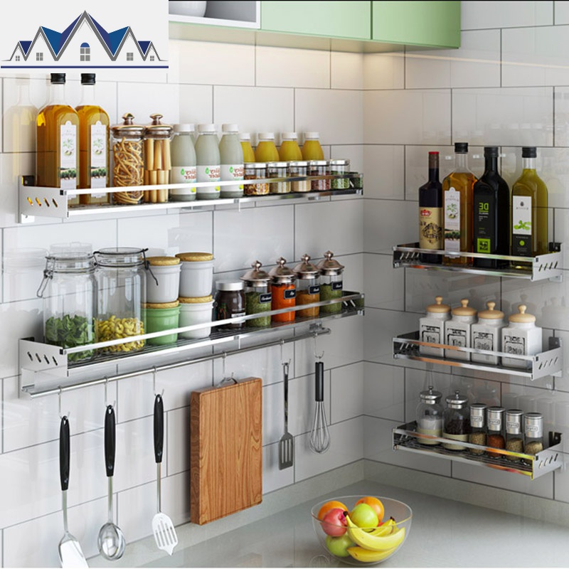 免打孔调料架子置物架304不锈钢厨房壁挂放作料调料盒置挂收纳架 三维工匠收纳盒高清大图