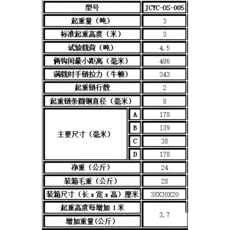 JCYC 圆形手拉葫芦 JCYC-OS-005 台高清大图