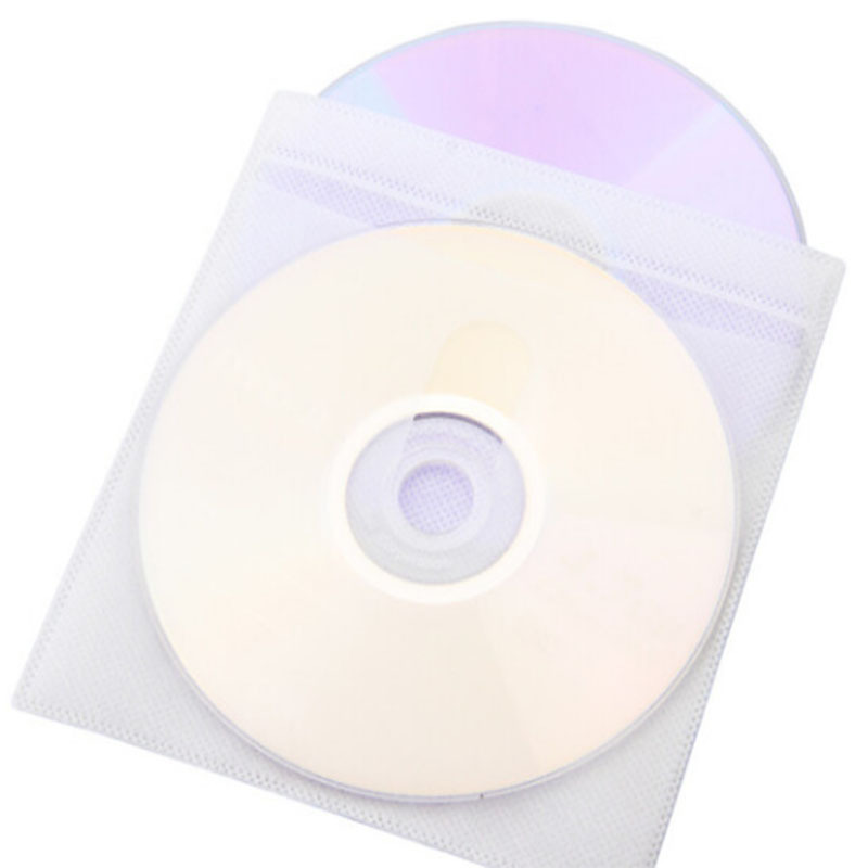LTSM 晨光光盘袋子 DVD袋刻录盘袋CD袋可插封面方形半圆CD盒 光盘盒 两面普通厚度PP光盘袋(100个装)