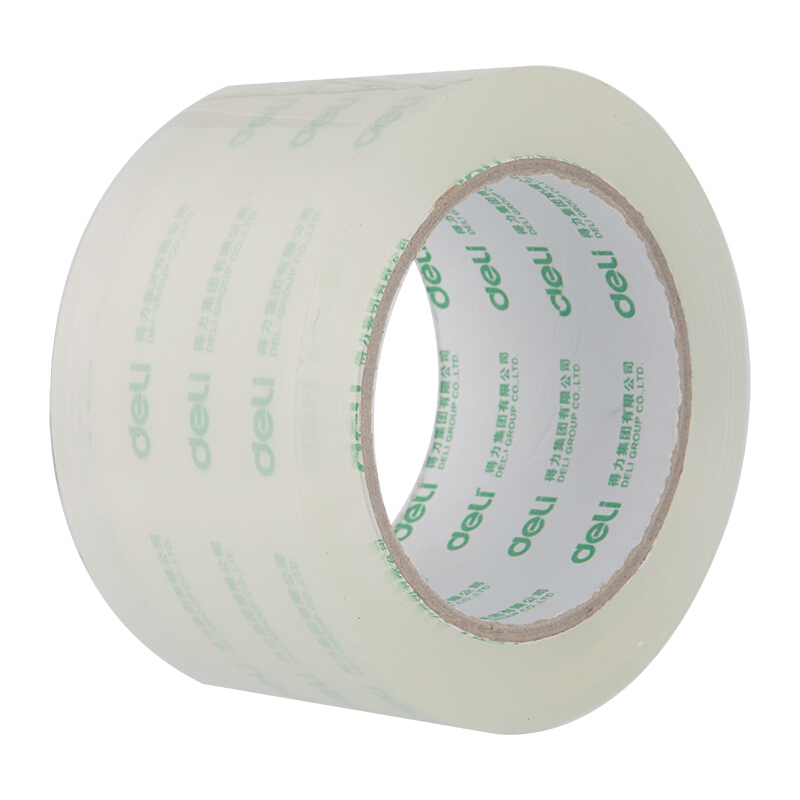 得力(deli)60mm*100y高透明封箱胶带大卷宽胶带胶布批发 6卷/筒 4筒装 30325