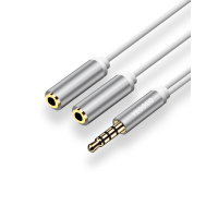 唯格 耳机分线器经典白一分二3.5mm音频线 一公转2母 双耳机