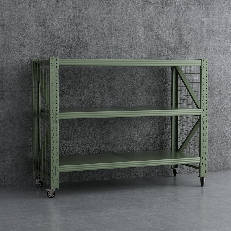 臻远 ZYJJ-HJ-077 可移动货架库房置物架带轮重型货架三层后背无网2000*700*1600mm/500kg