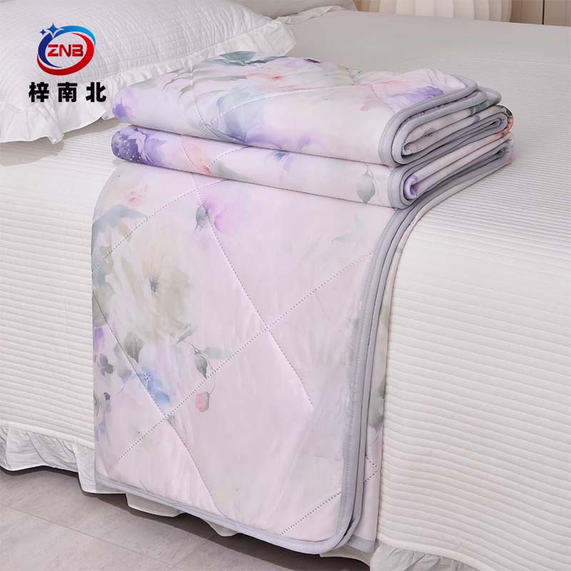梓南北 印花凉感丝夏被空调被 200*230cm 条高清大图