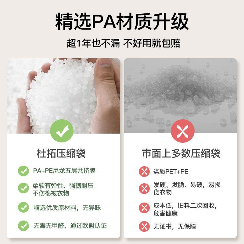 杜拓真空袋压缩袋衣物装衣服收纳袋被子行李箱旅行免抽气加厚家用 2小[60*40]免抽