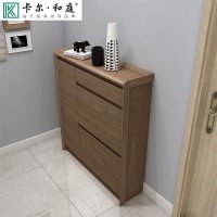 中式实木鞋柜北欧阳台储物柜隔断柜口厅柜收纳大容量玄关鞋柜CA03(1208*367*1018)组装