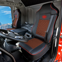解放j6p质慧版座套四季专用jh6领航版座椅套J6L货车用品坐垫装饰 皮革麻丝【棕色】