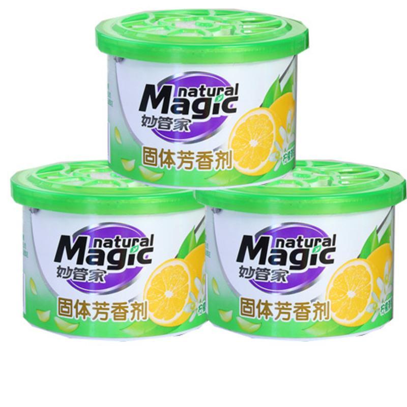 妙管家固体空气清新剂芳香剂车载厕所除臭持久芳臭空气香薰清洁剂 3个柠檬味