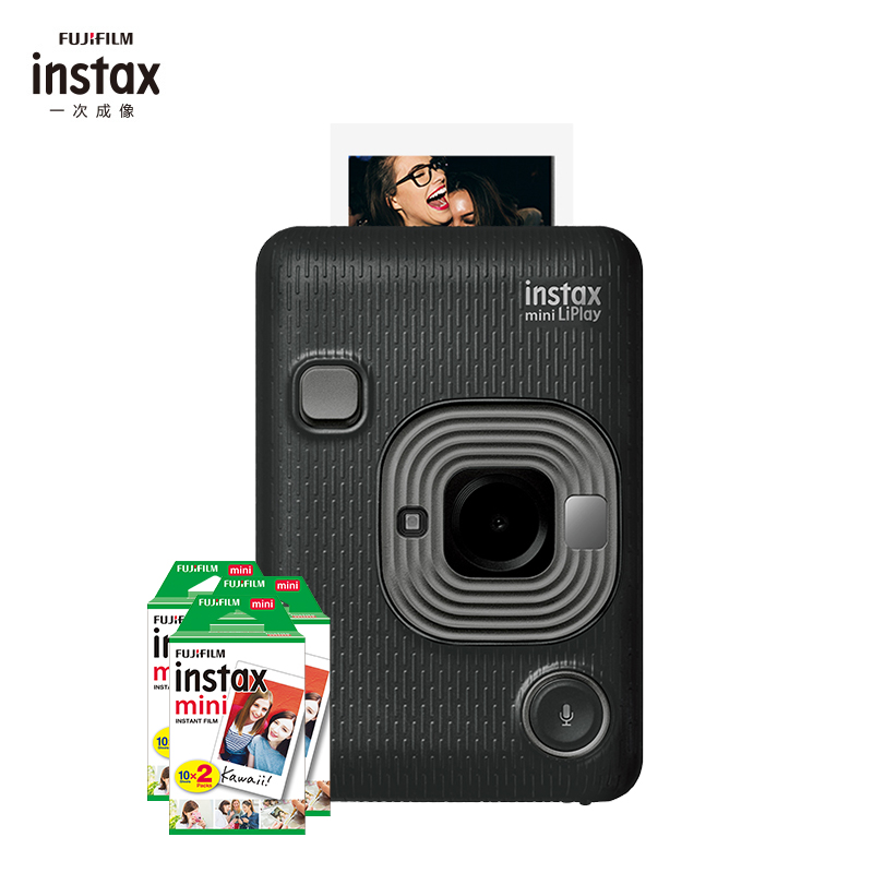 [数模来袭]富士(FUJIFILM)instax mini LiPlay深空灰 立拍立得胶片相机 套餐四(含60张相纸)高清大图