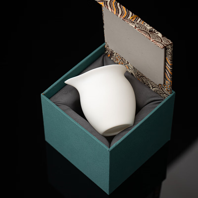 苏氏陶瓷/SUSHI CERAMICS JJ001 冰种玉瓷薄胎公道杯羊脂玉白瓷茶具大肚分茶器礼盒装