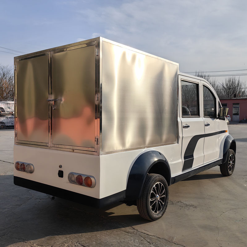 果途厢式电动货车四轮观光车校园物业保安巡逻车载货箱货运输车高清大图