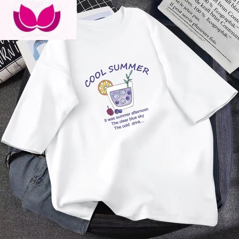 七斓t恤女2023年新款短袖夏装网红宽松韩版百搭白色t恤上衣少女潮ins图片