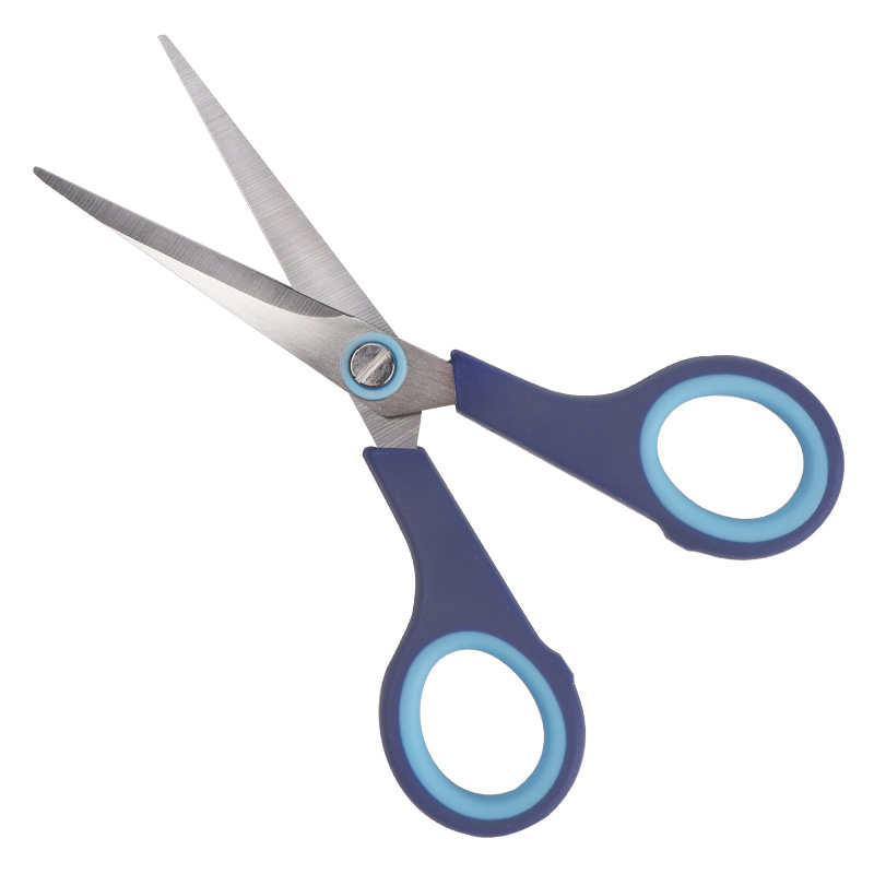 宝克(BAOKE)140mm小号合金不锈钢剪刀办公家用生活剪刀 蓝色 SR1501 1把/卡高清大图