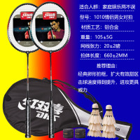 红双喜/DHS羽毛球拍2支装对拍家庭情侣装羽拍含拍套送6球2手胶