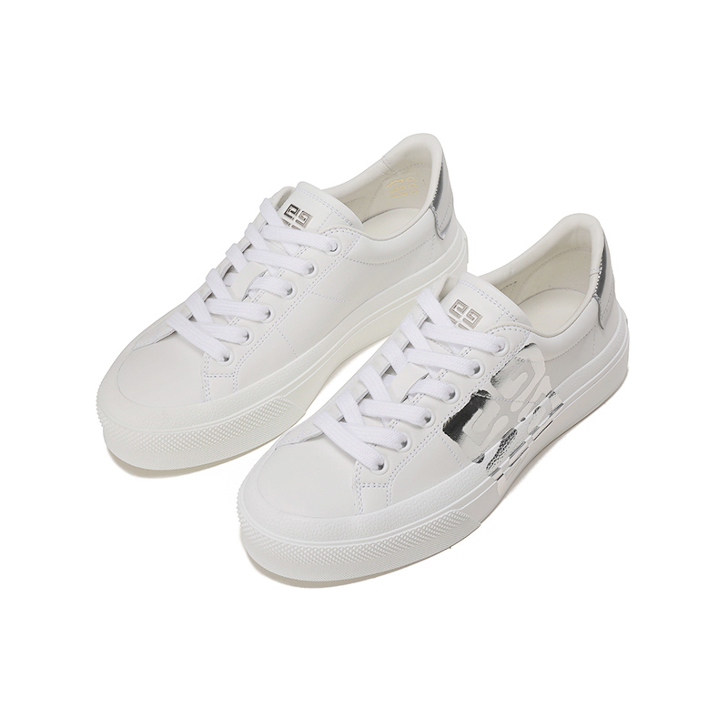 纪梵希givenchy女士牛皮革city系带休闲运动鞋板鞋小白鞋be0027e1h1