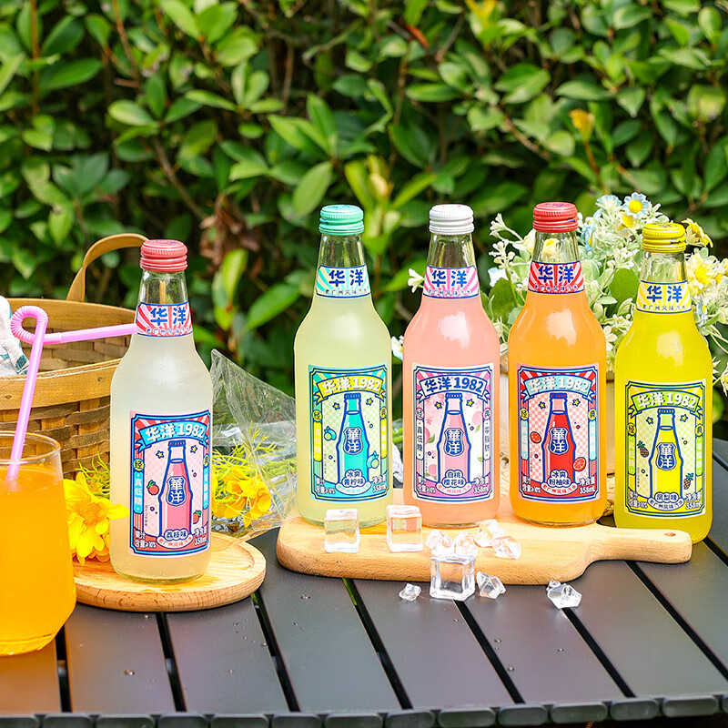 华洋1982汽水 果味碳酸饮料洛神花山楂味358ml*20瓶