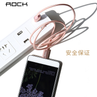 洛克（ROCK）Type-C 1m快速充电数据线连接线小米三星华为荣耀oppo vivo通用金属头编织充电线 锖色