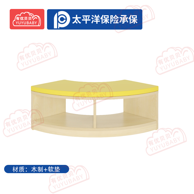 幼儿园儿童室内户外玩具游乐设施 单层90度弧形柜-02 学爬玩具高清大图