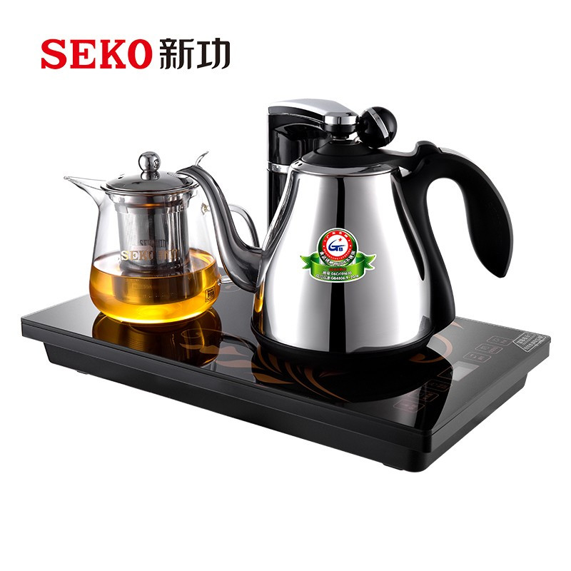 企购优品新功全自动上水电热水壶 保温电水壶套装 智能烧水壶玻璃 煮茶器电茶炉F143