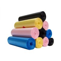 5卷100只垃圾袋家用简约现代北欧生活日用清洁用品手提加厚中号黑色背心袋中小号袋