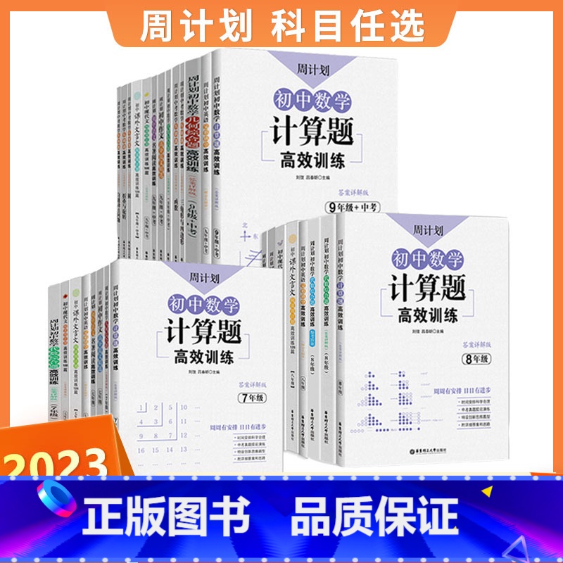 语文名著阅读高效训练 九年级/初中三年级 [正版]周计划 初中数学计算题高效训练789年级上册下册几何综合题 代数综合题