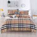 煊煜床上用品三件套（驼色格子）1.2米床用 被套160*230 床单160*230 枕套48*78 套