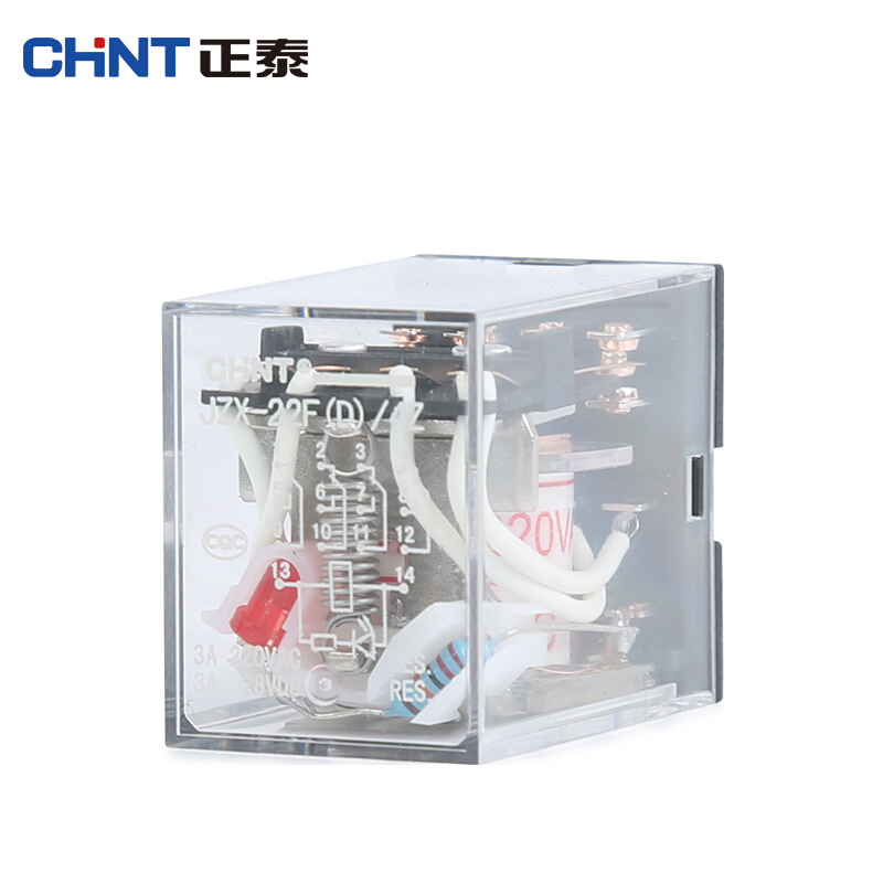 正泰(CHNT) 继电器 小型中间继电器JZX-22F(D)/4Z 插 AC220V 带灯 14脚