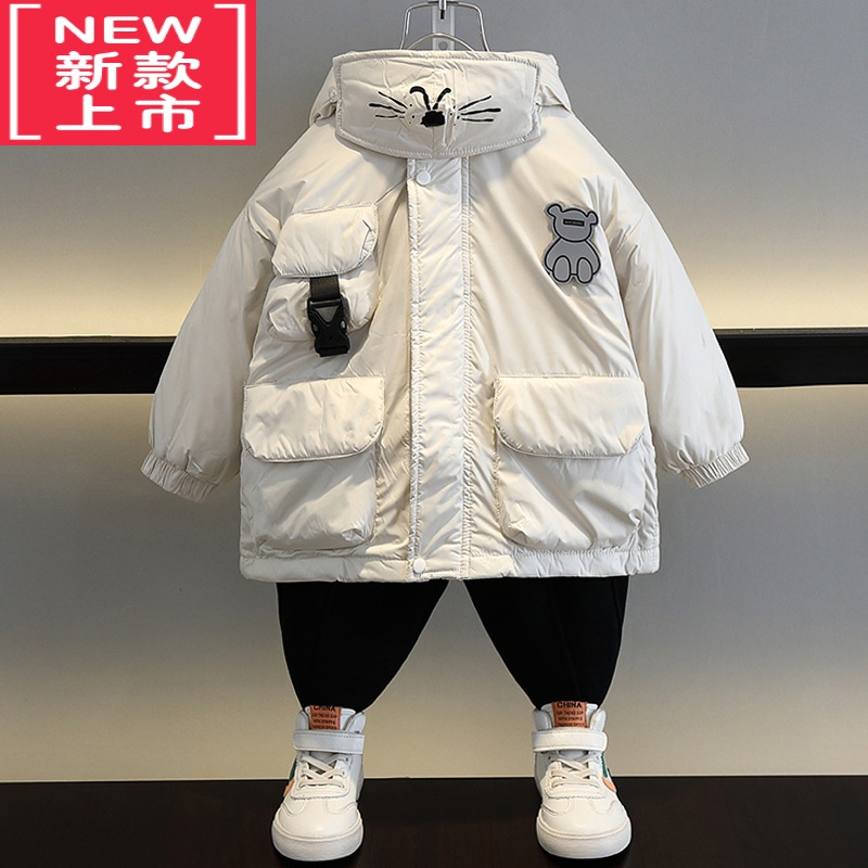 可莉允儿童加厚棉衣男童夹棉冬装棉服2022新款洋气男孩宝宝冬季帅气外套